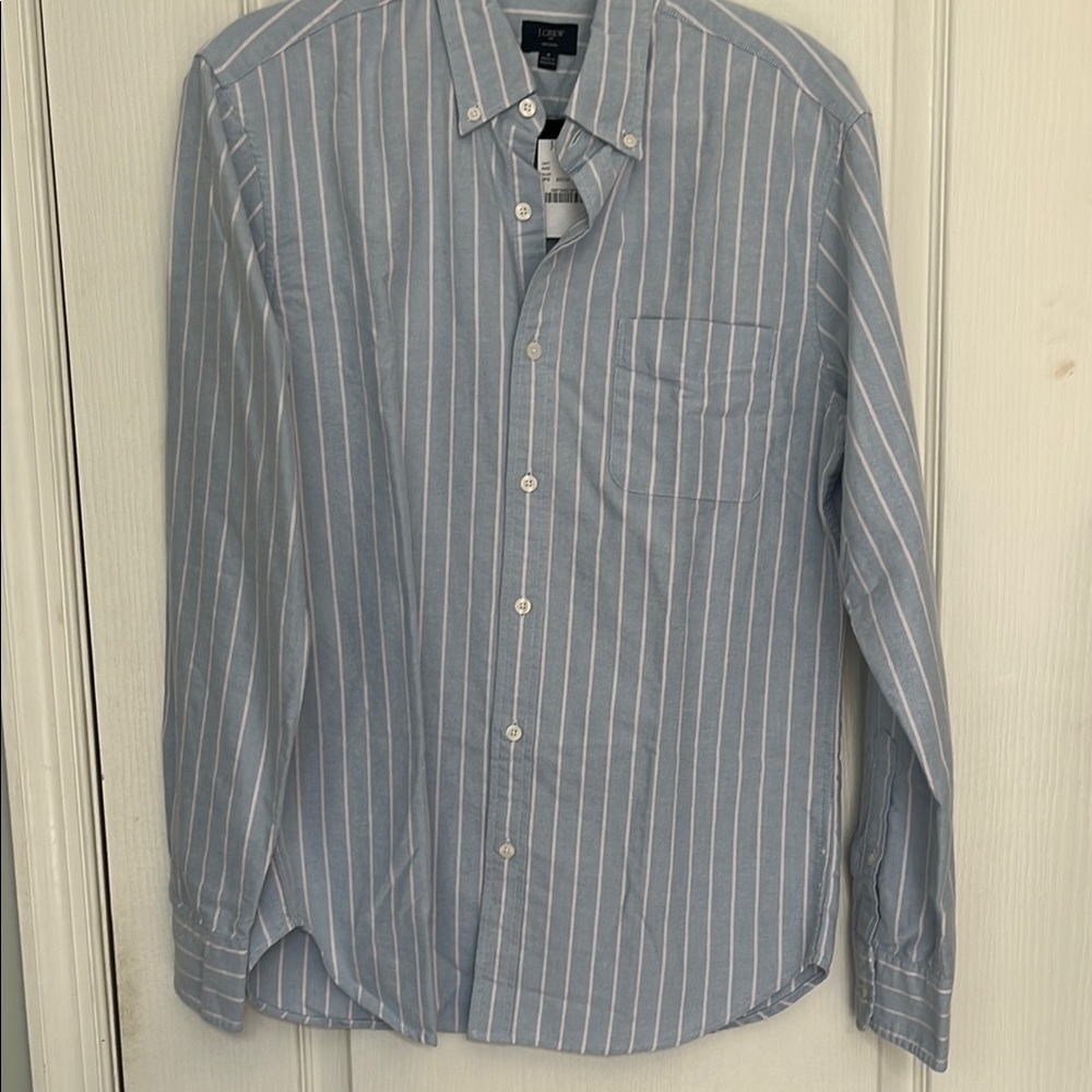 J Crew Men's Blue Striped Shirt